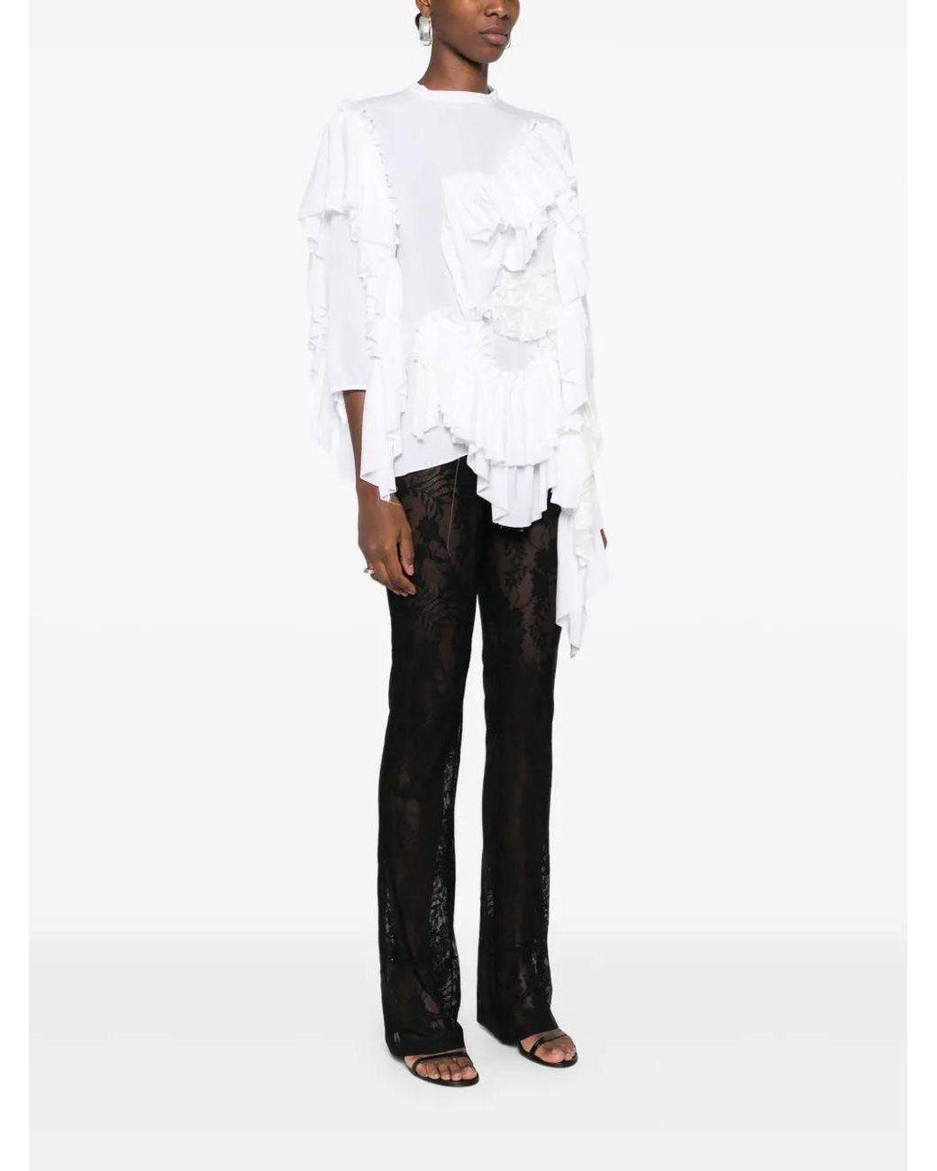 ALAINPAUL White Ruffled Top