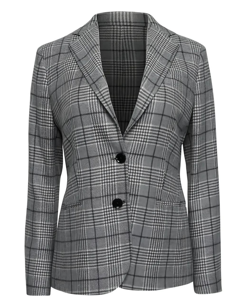 Kiton Gray Prince Of Wales Check Blazer