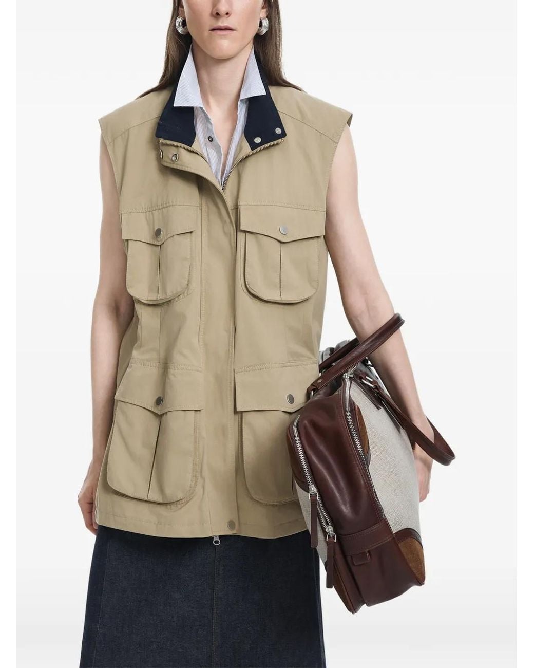 Chaleco Cargo Holgado JNBY de color Natural