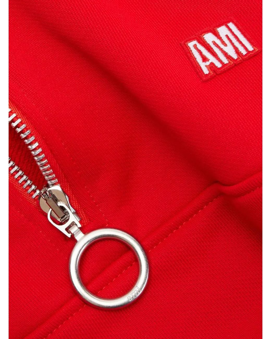 AMI Sweater Met Halve Rits in het Red voor heren
