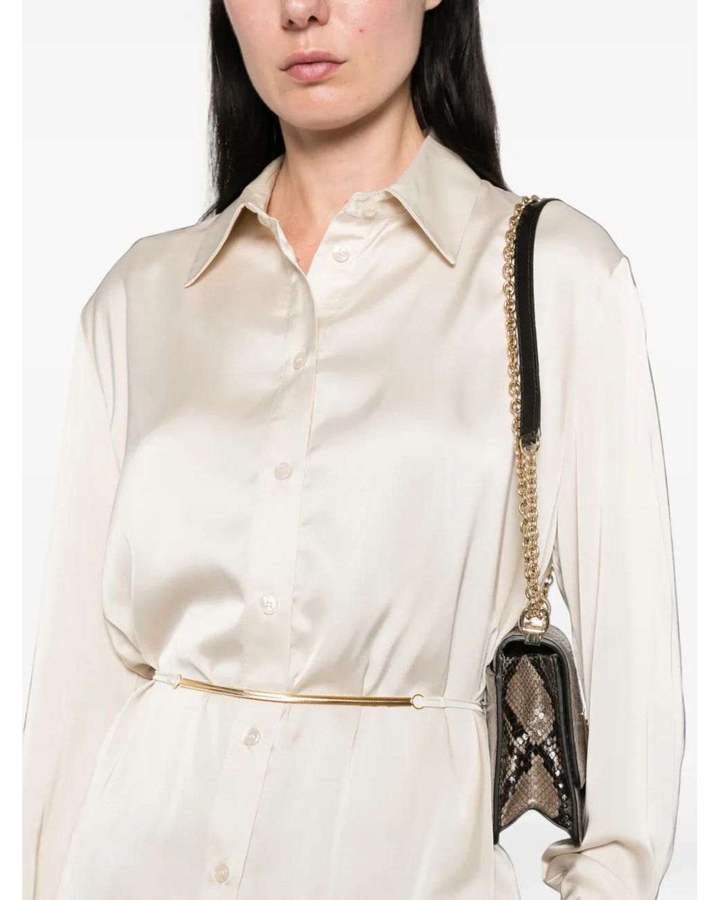Imperial Blouse Met Ceintuur in het White
