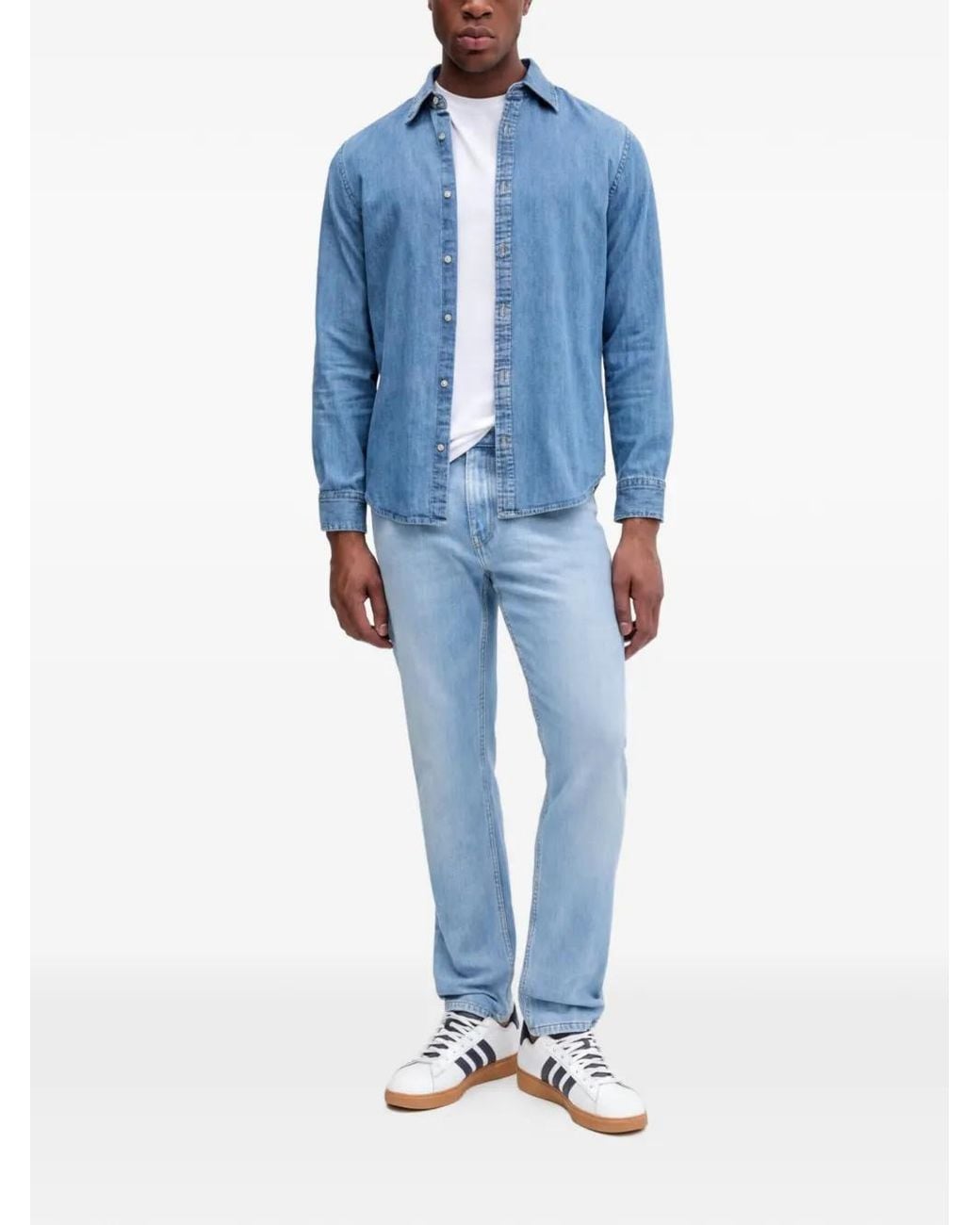 Sisley Blue Logo-Patch Jeans for men