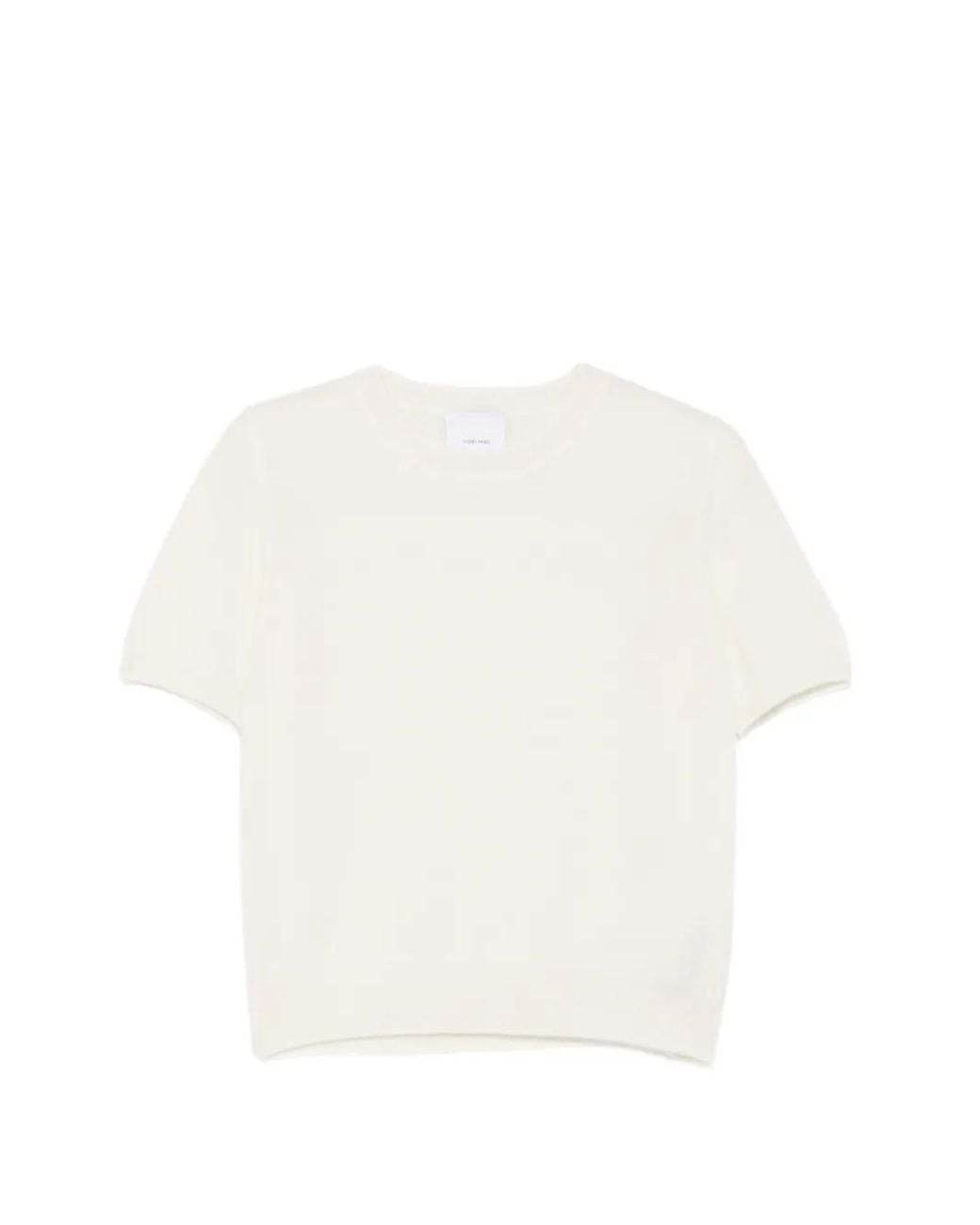 IVORY PARIS White Petal Short-Sleeve Crew-Neck Sweater
