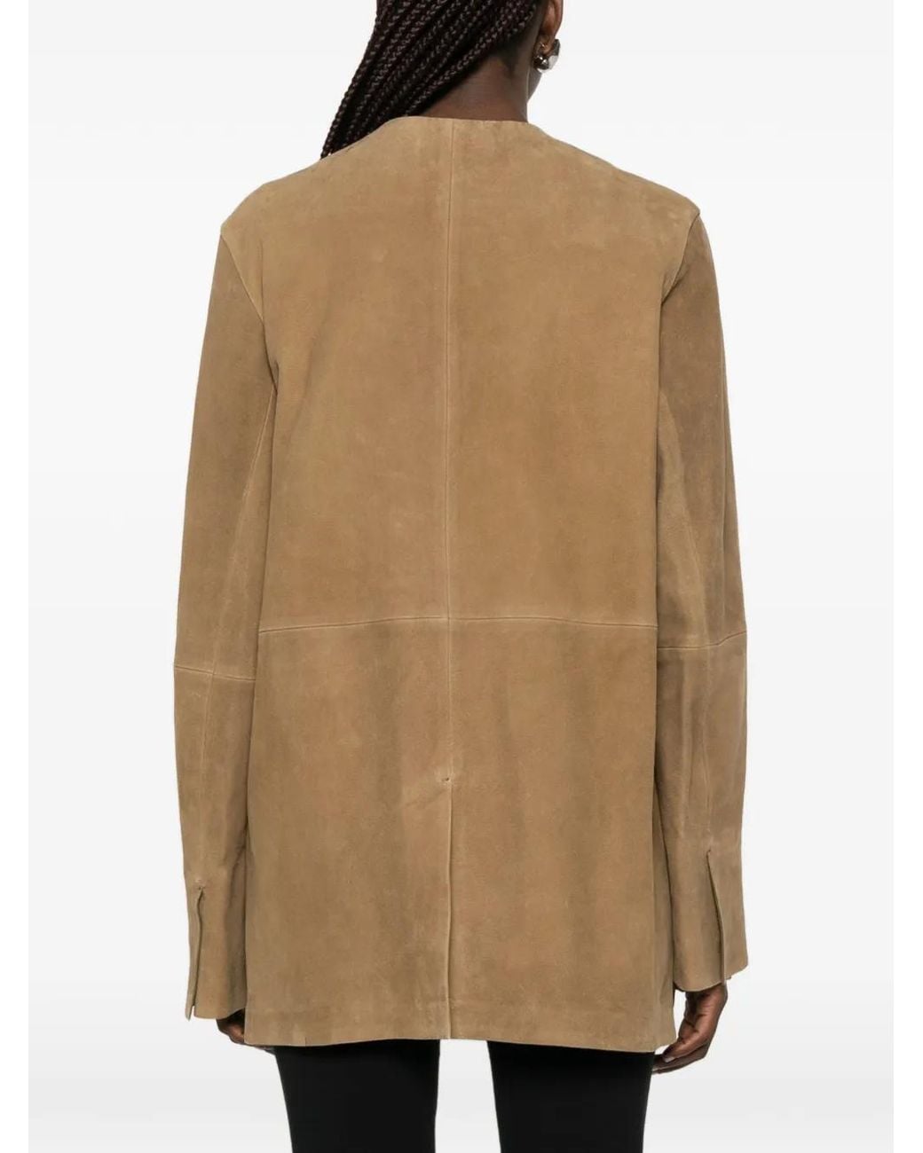 Totême  Natural Double-Breasted V-Neck Jacket