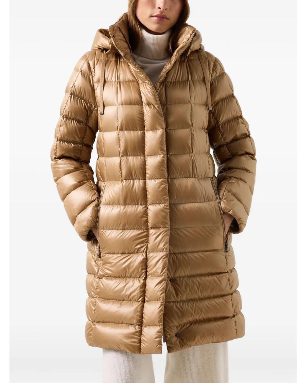 Bogner Brown Meryl Quilted Hooded Coat