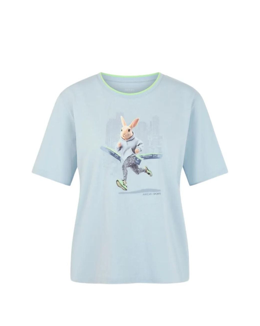 Marc Cain Blue Graphic-Print T-Shirt