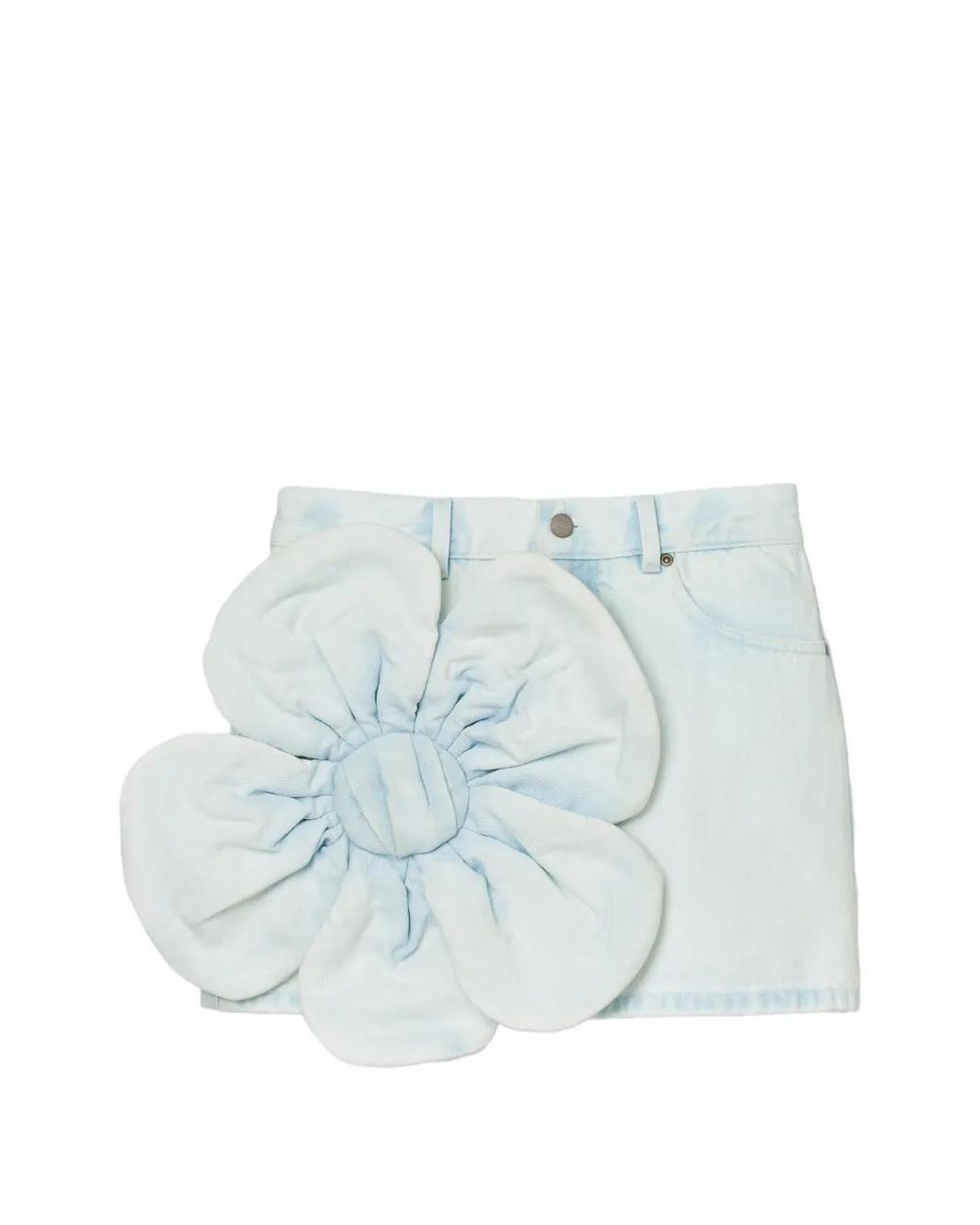 Marc Jacobs Blue Daisy-Appliqué Denim Skirt