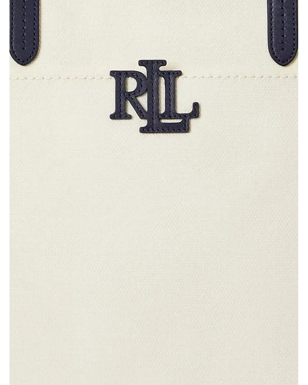 Ralph Lauren White Large Cameryn Logo-Plaque Tote Bag
