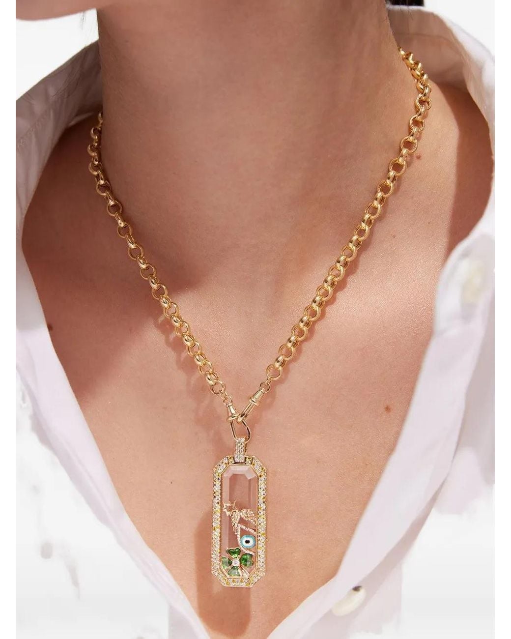 Loquet London Blue 18Kt Evil Eye Necklace