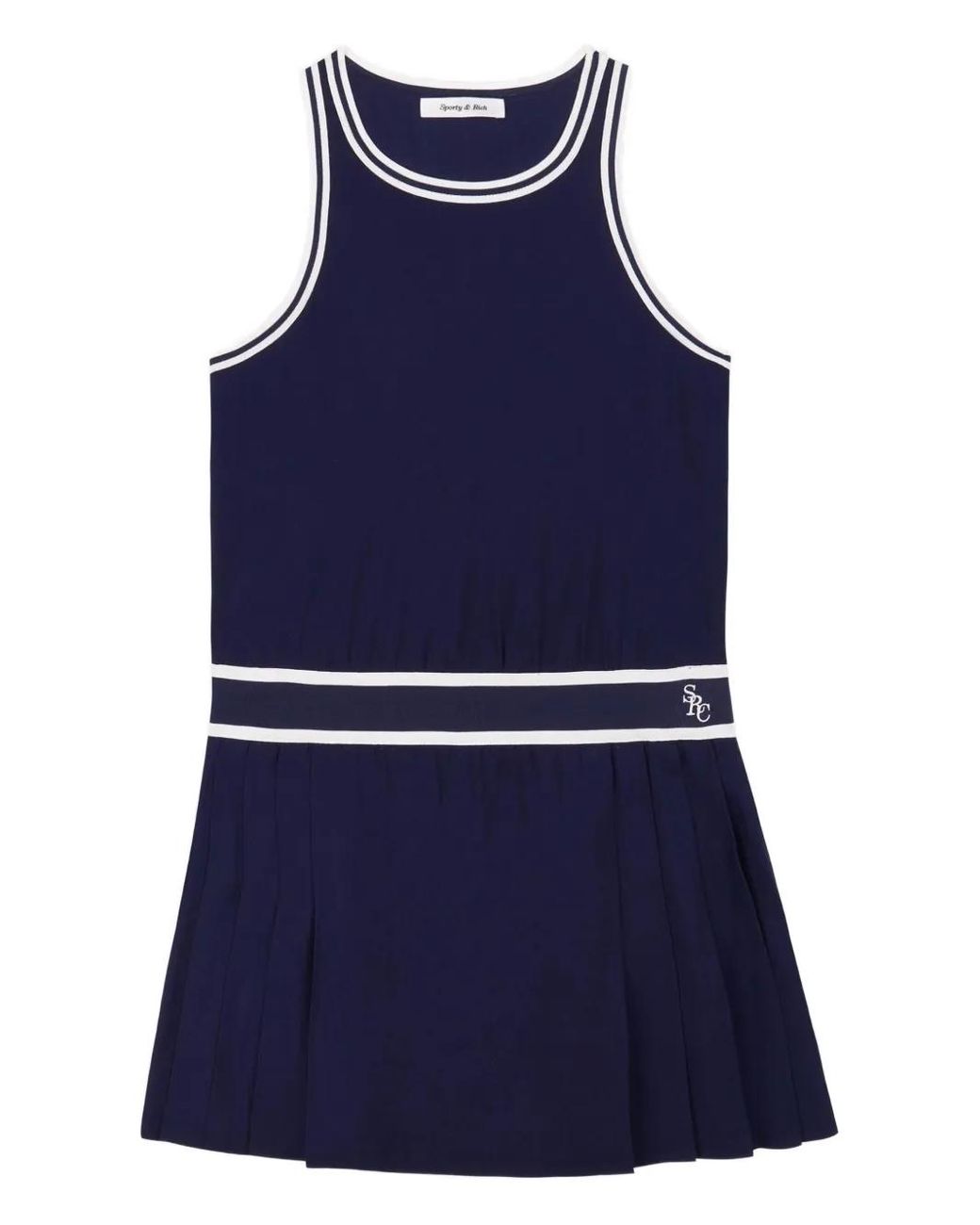 Sporty & Rich Blue Pleated Mini Dress