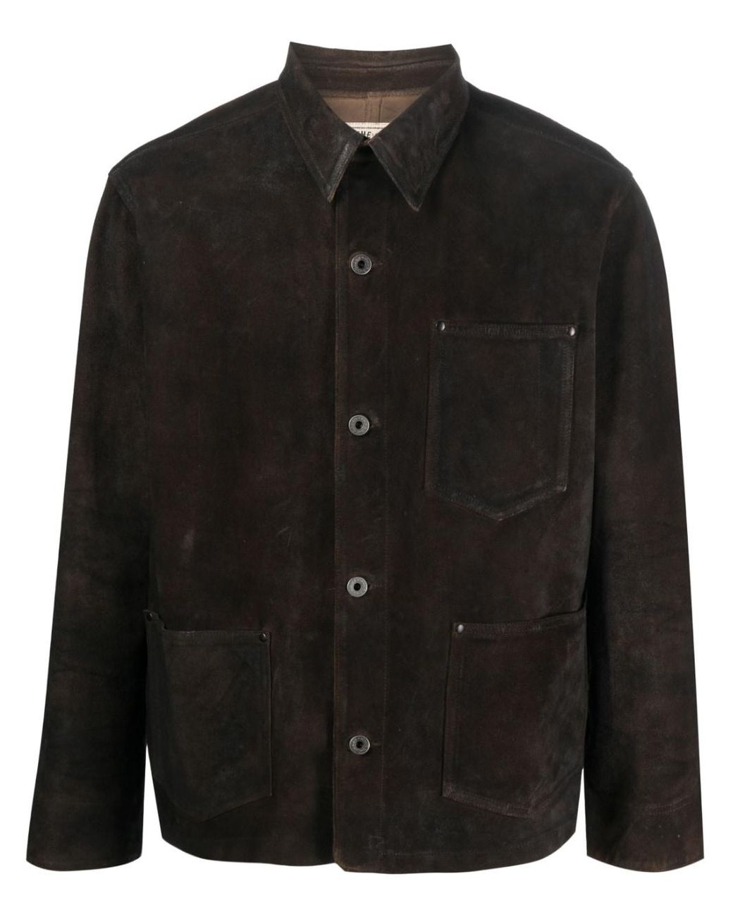 RRL Anton Suede Shirt Jacket in Black for Men | Lyst