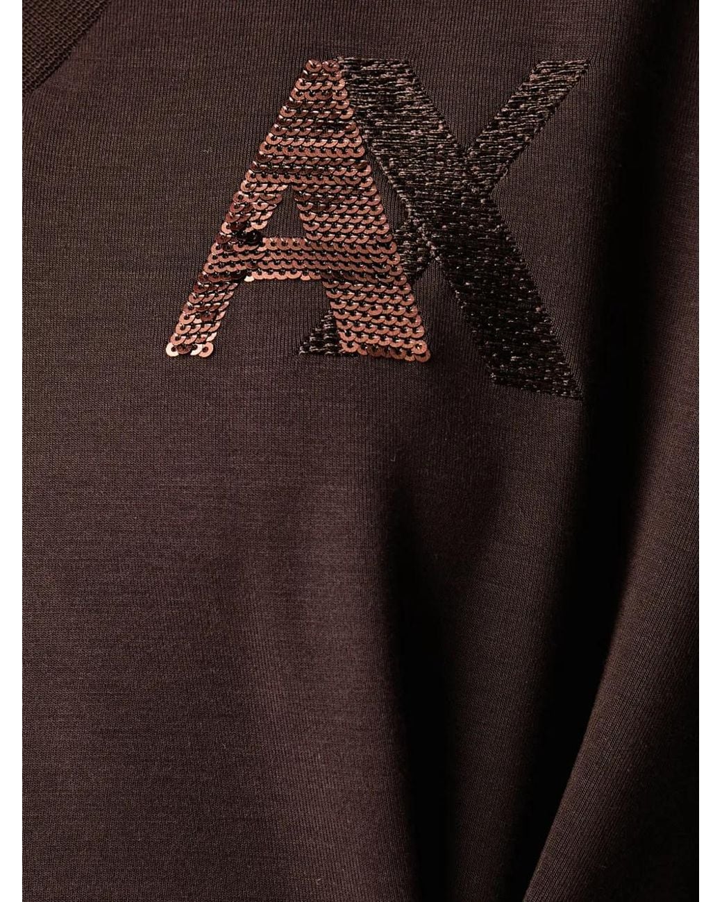ARMANI EXCHANGE Black Sequin-Logo Pleated Dress
