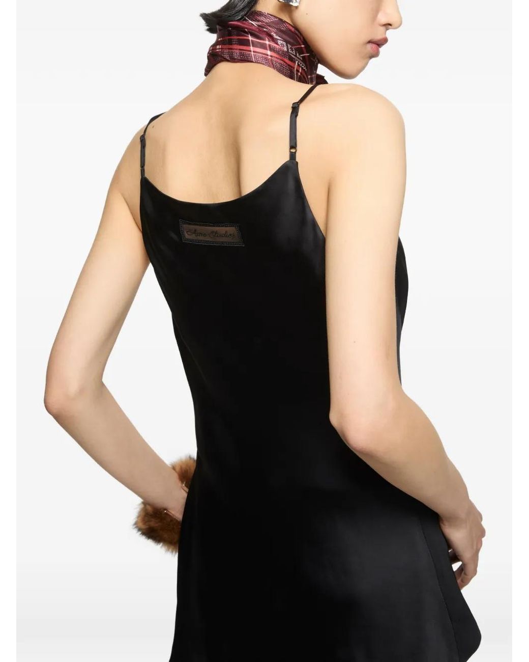 Acne Black Débardeur À Fini Satiné