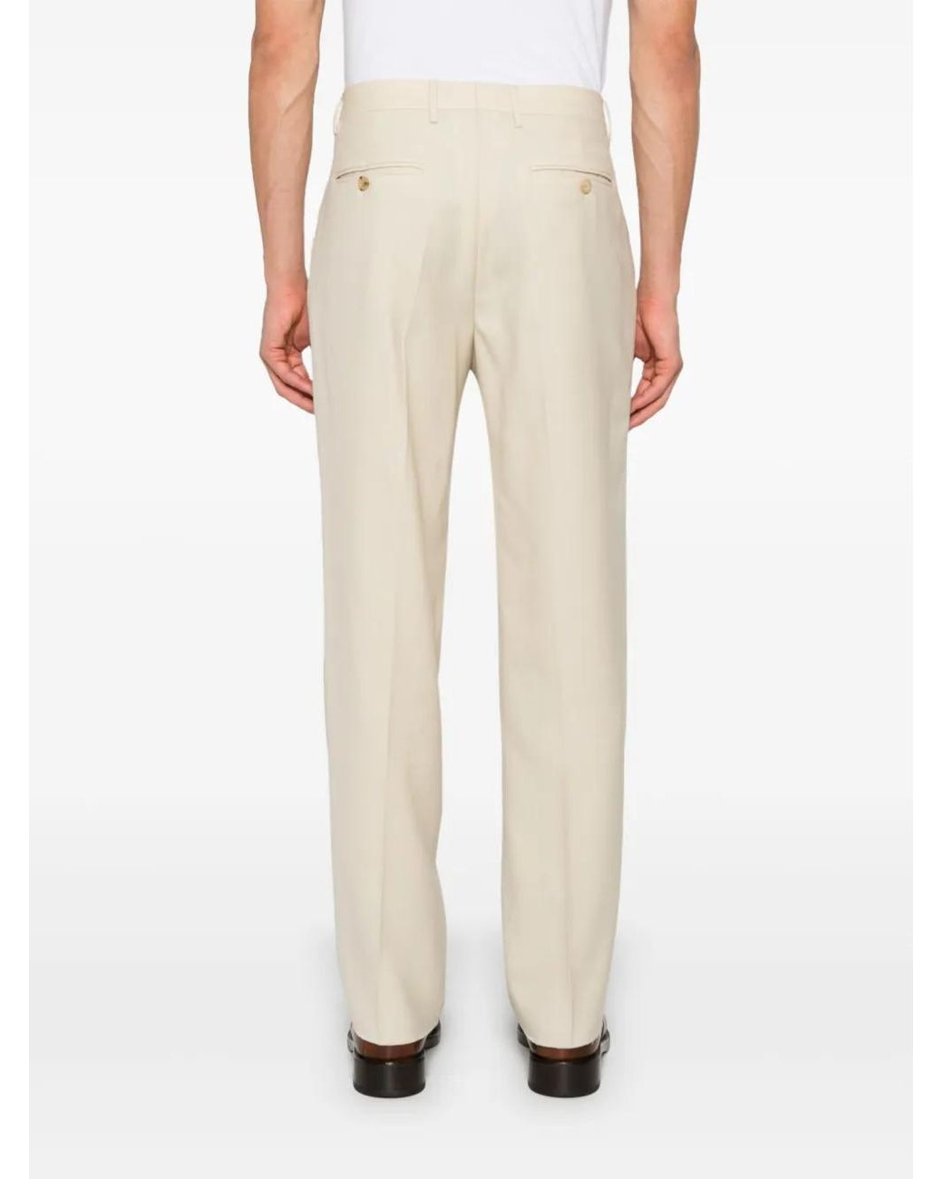 Etro Natural Tailored Wool Trousers for men