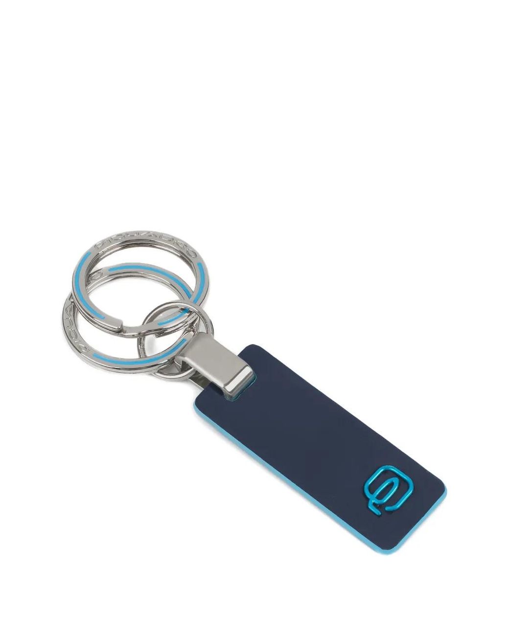Piquadro Blue Two-Ring Keychain
