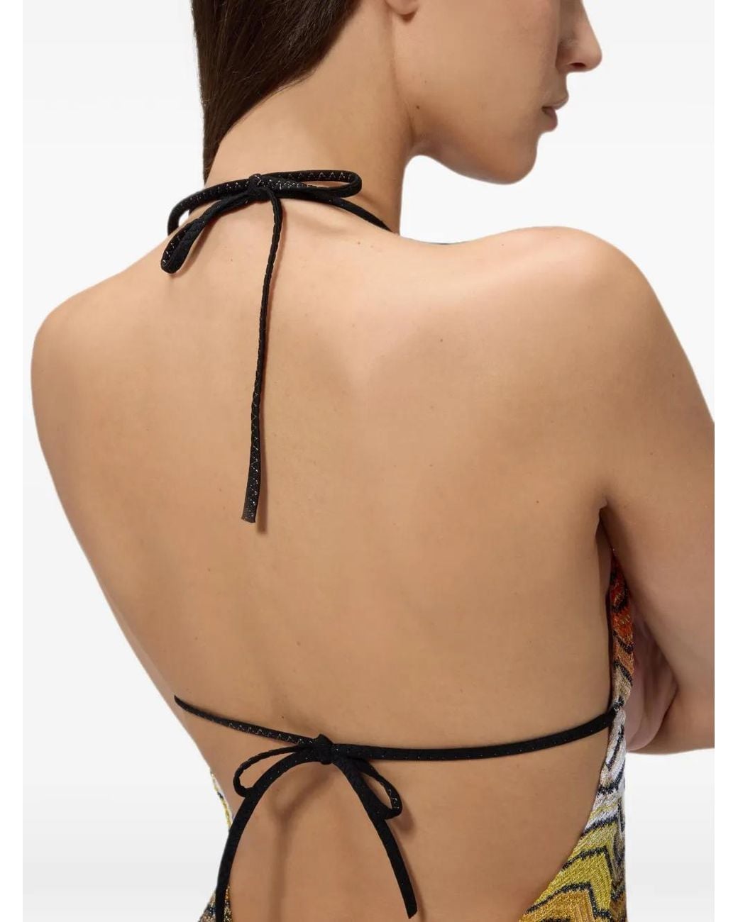 Missoni White One-Piece Swimsuit With Greek Motif