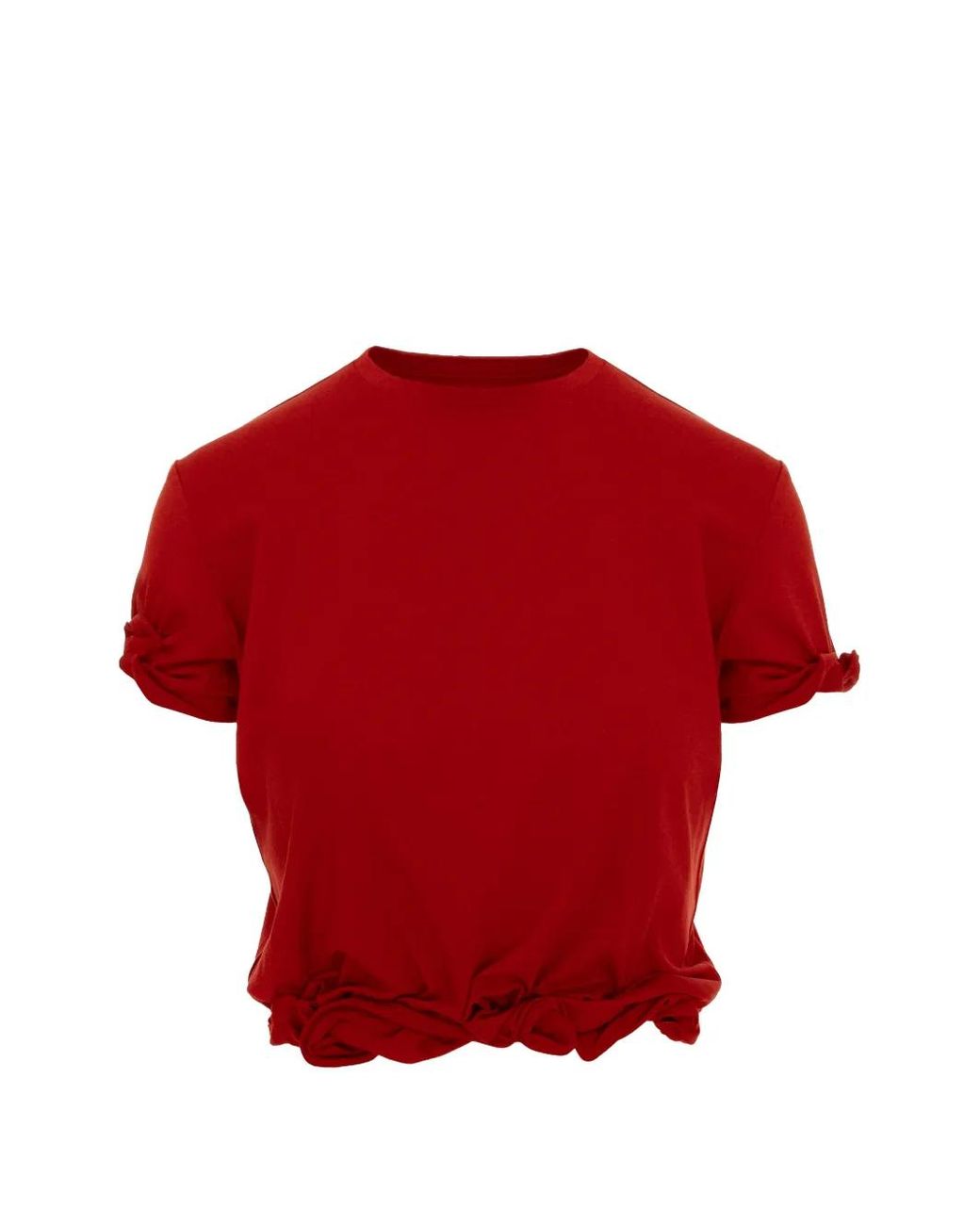 SEEN USERS Red Twombly Bloom Knotted T-Shirt