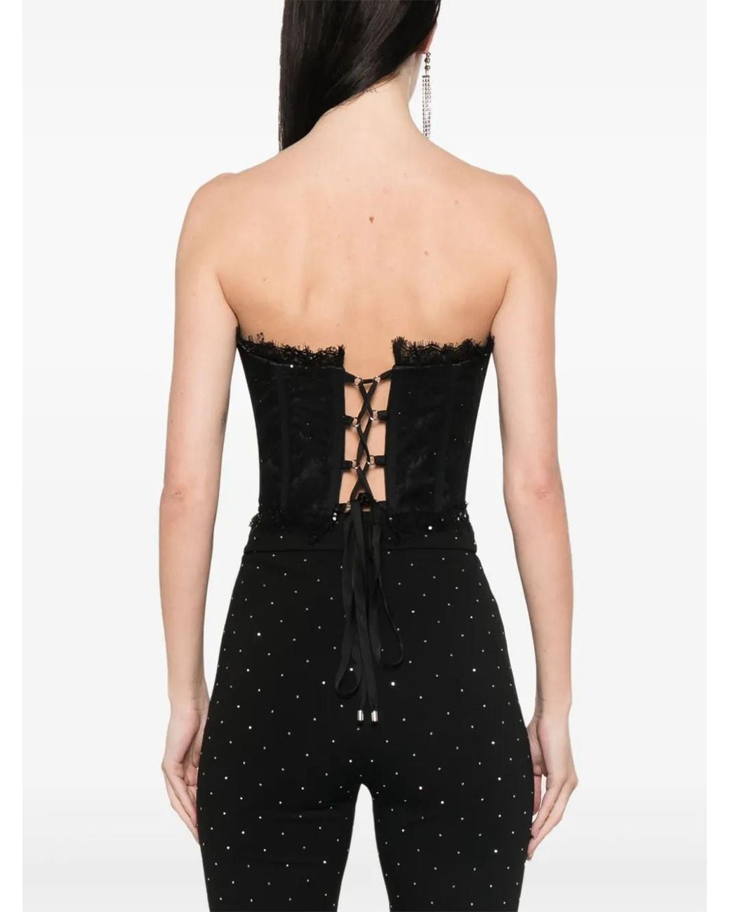 Nissa Black Lace Cropped Top