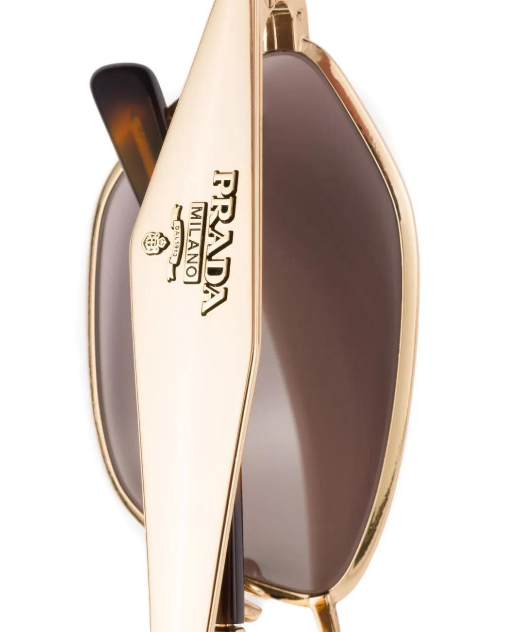 Prada Metallic Sunglasses With Prada Logo