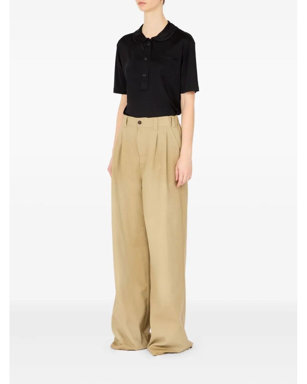 Maison Margiela Natural Wide-Leg Tailored Trousers