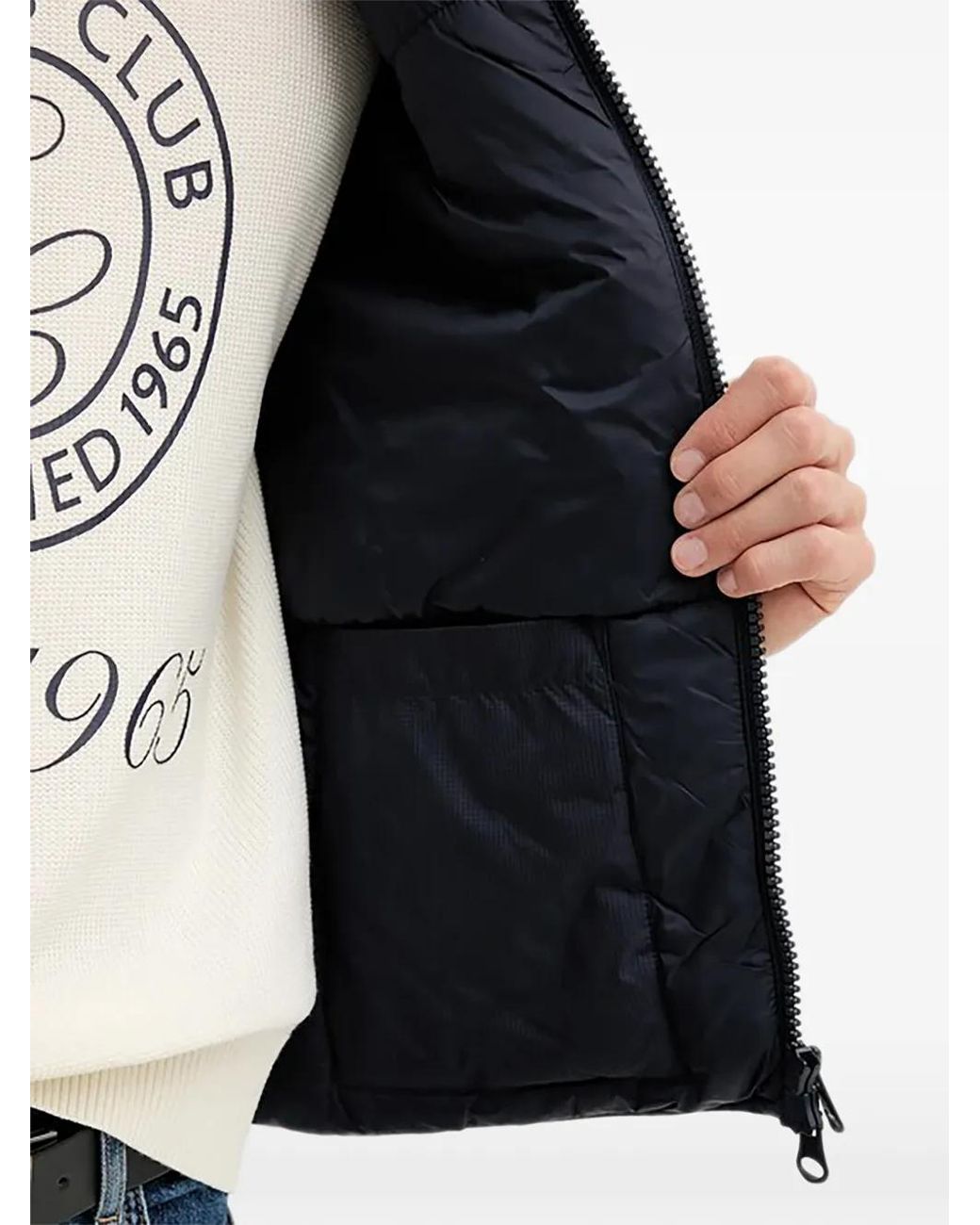 Benetton Blue Zip Quilted Gilet for men