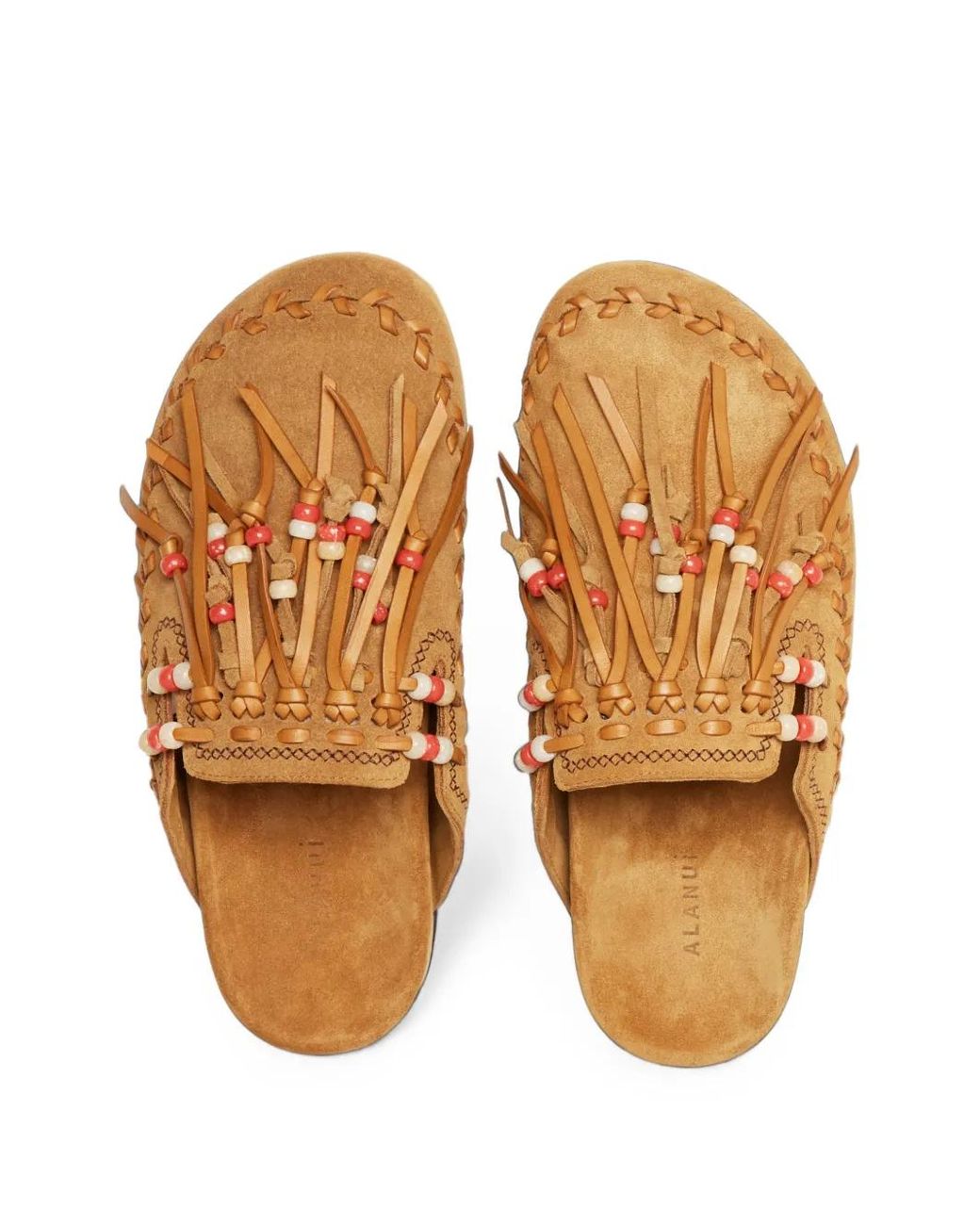 Alanui Brown The Journey Beaded Fringed Mules