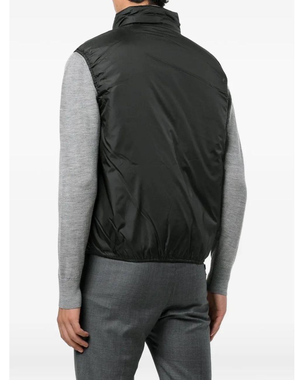 Aspesi Black Stand-Collar Padded Gilet for men