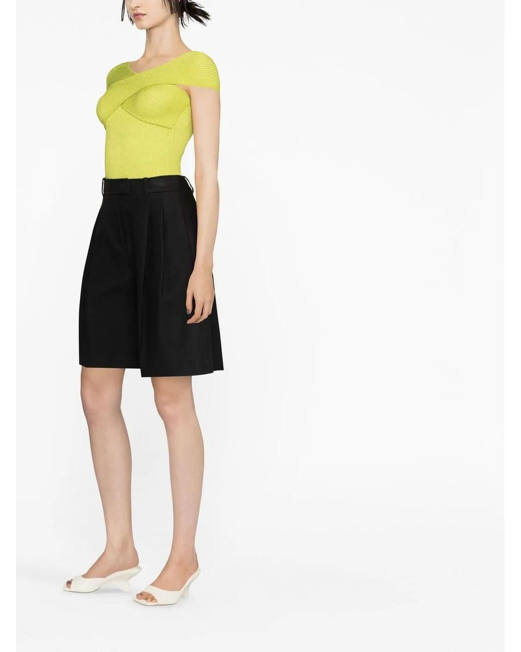 Self-Portrait Off-Shoulder Top in het Yellow