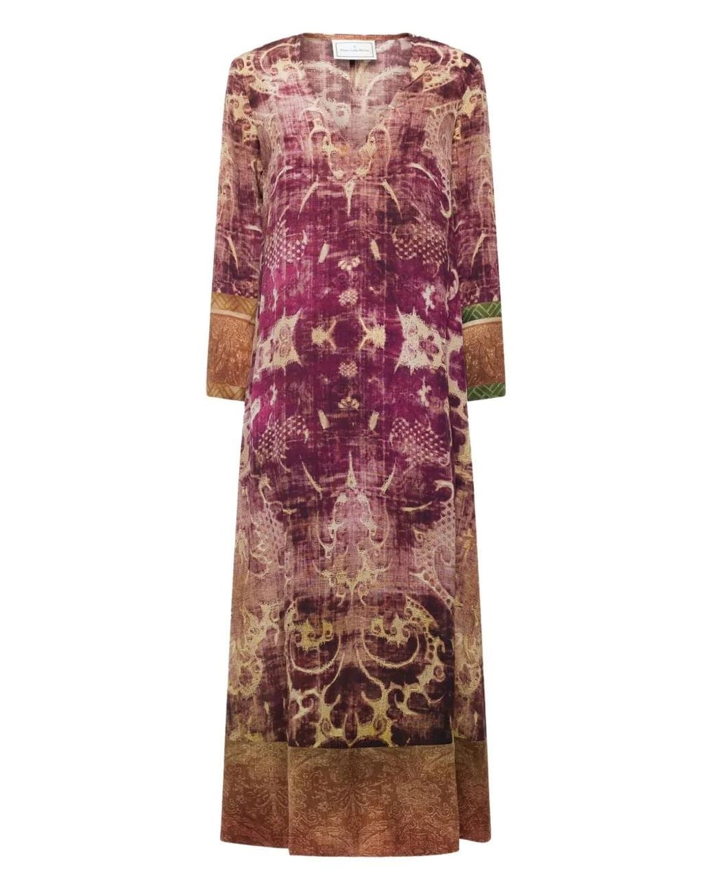 Pierre Louis Mascia Red Abstract-Print Maxi Dress