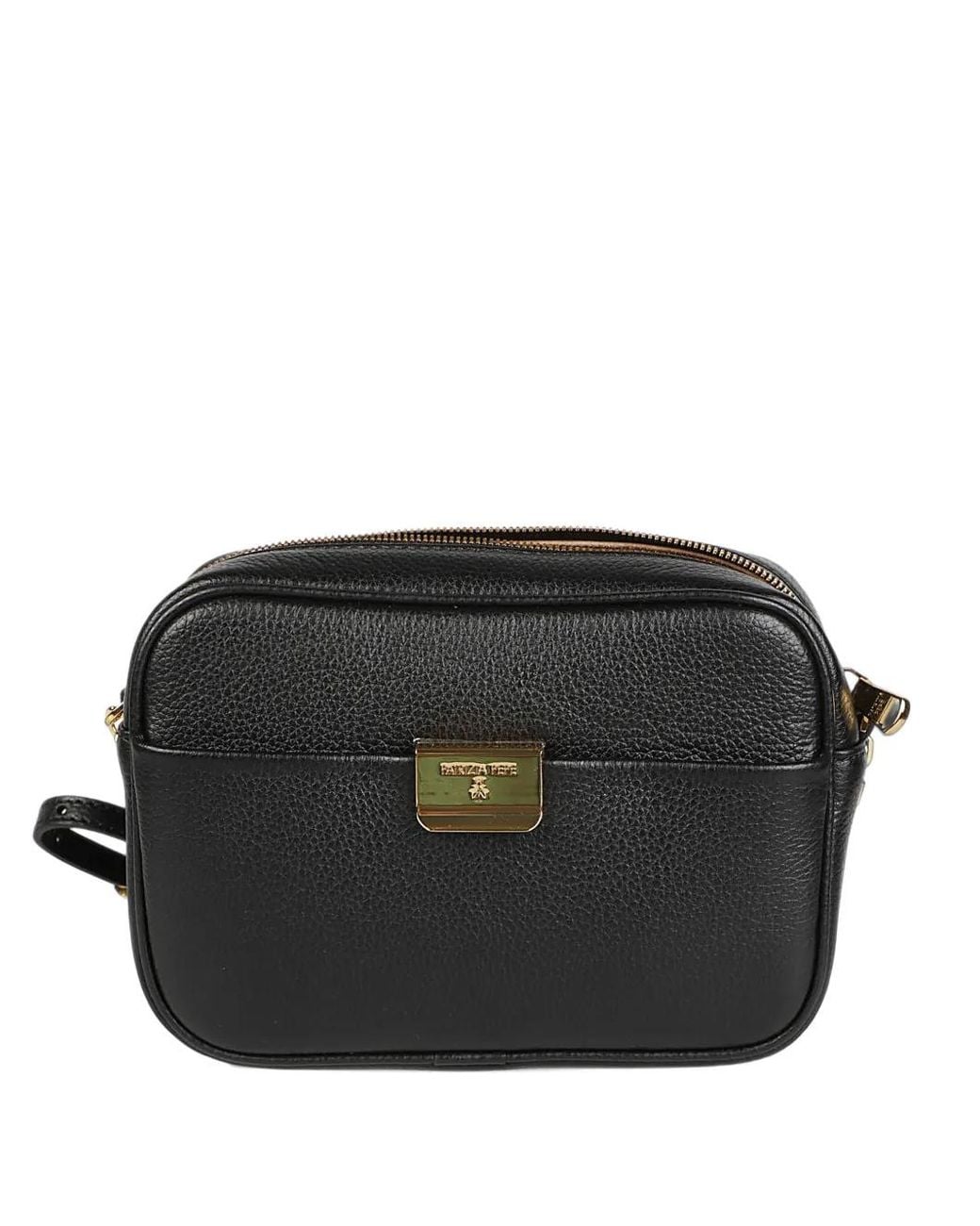 Patrizia Pepe Black All Day Leather Chain Shoulder Bag