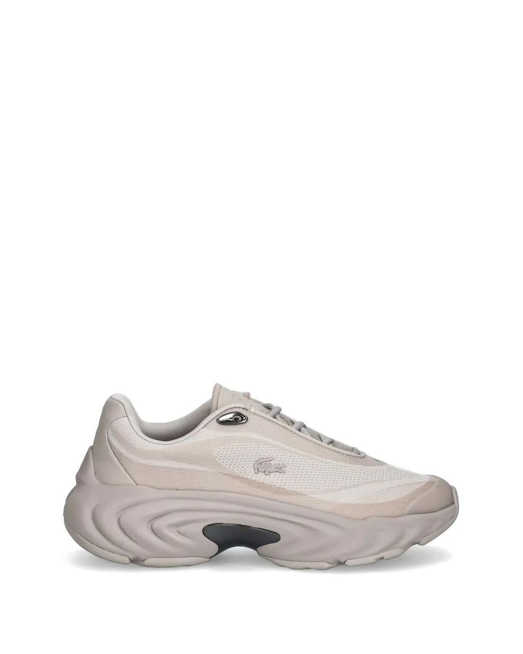 Lacoste White Mesh-Panel Chunky Sneakers