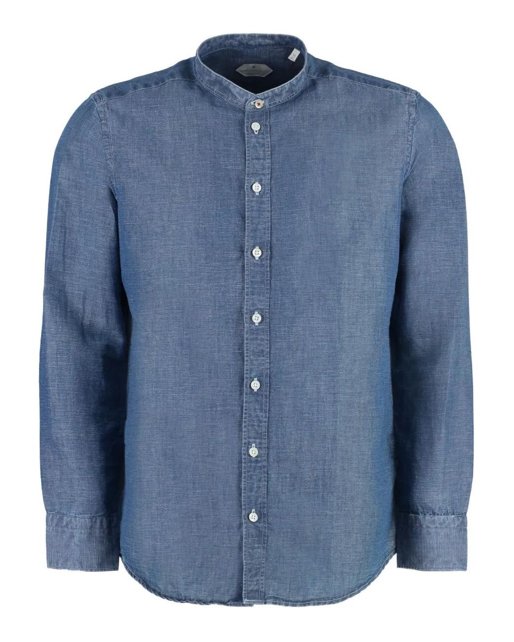 BASTONCINO Blue Buttoned Chambray Shirt for men
