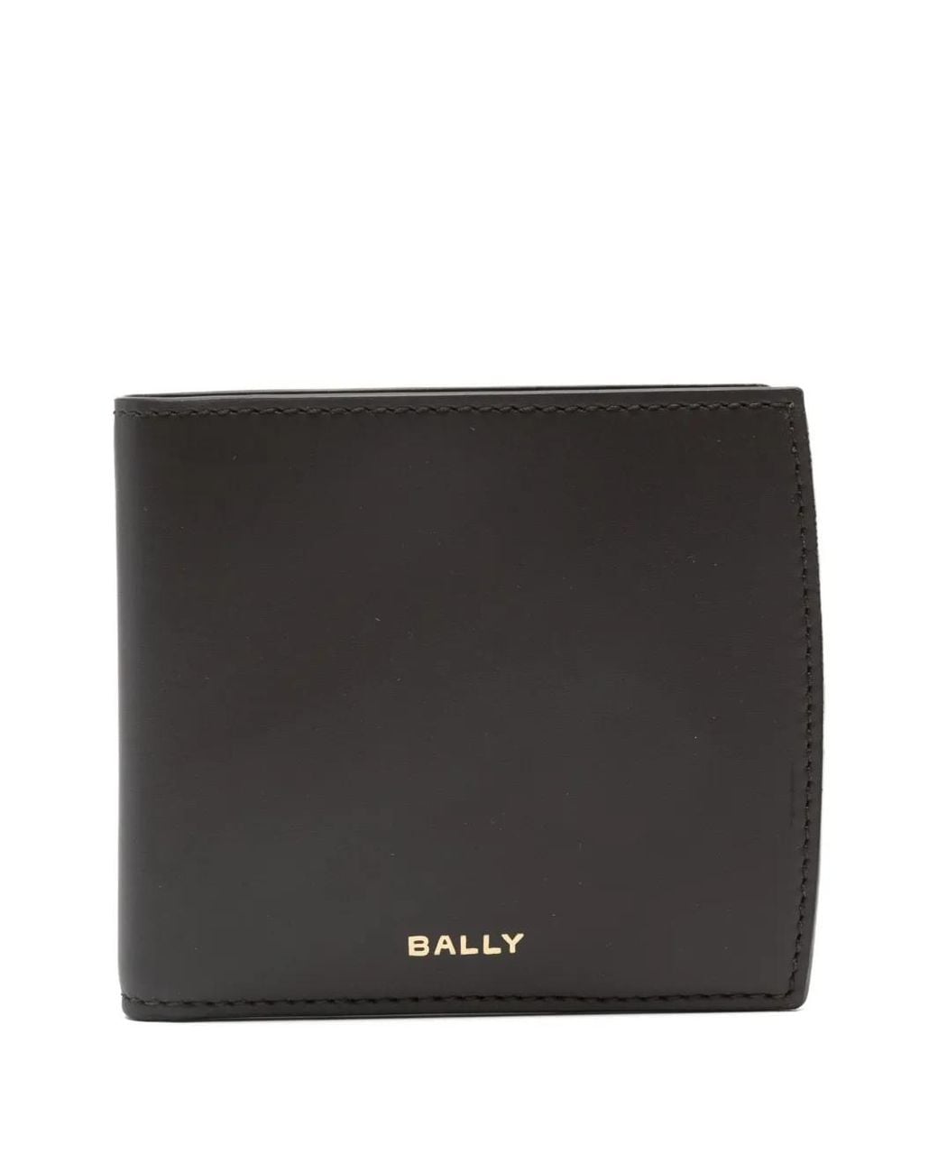 Bally Black Deco Logo-Plaque Leather Wallet for men