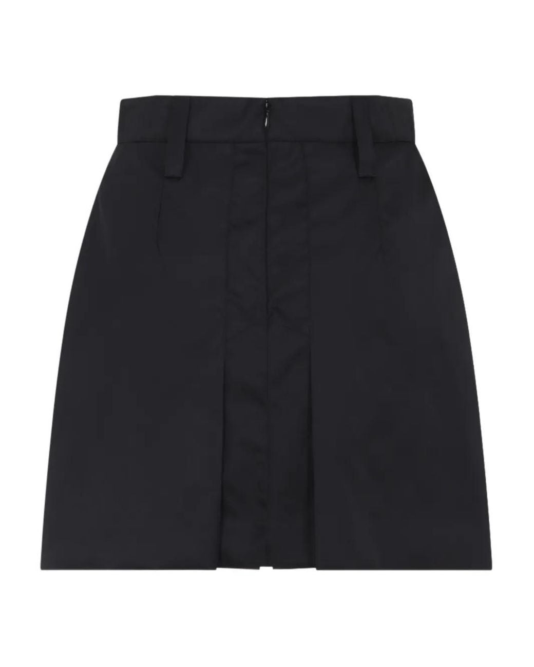 Prada Black Triangle Logo Mini Skirt