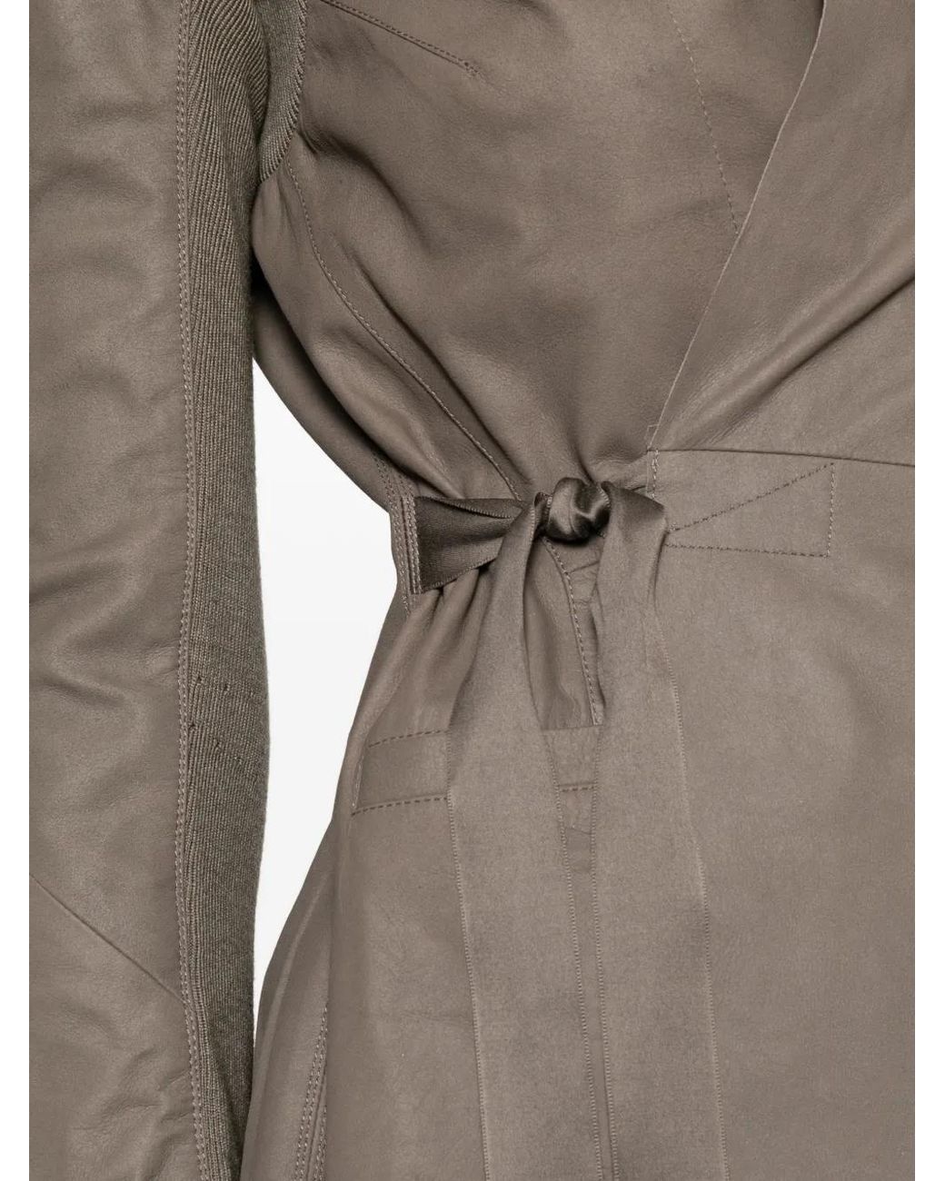 Rick Owens Brown Hollywood Tie-Fastening V-Neck Jacket