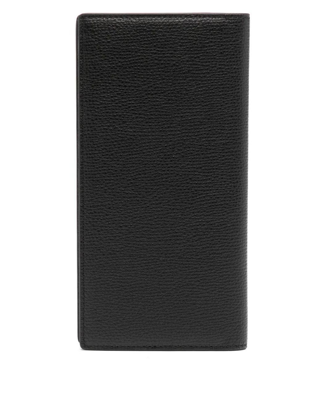 Agnes B. Black Leather Long Wallet for men