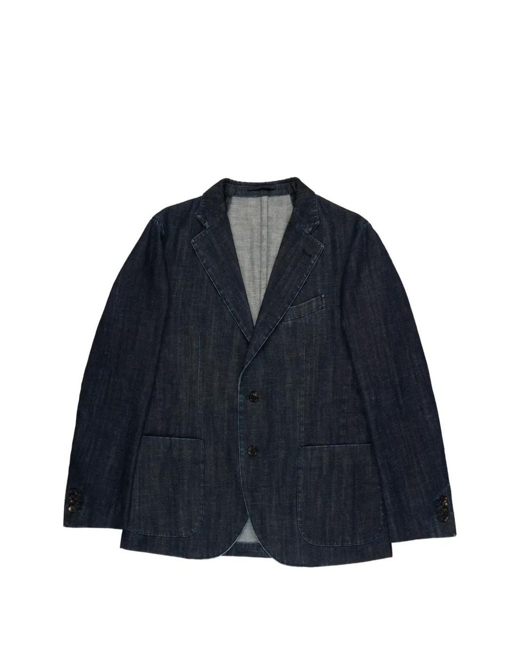 Slowear Blue Denim Slim Blazer for men