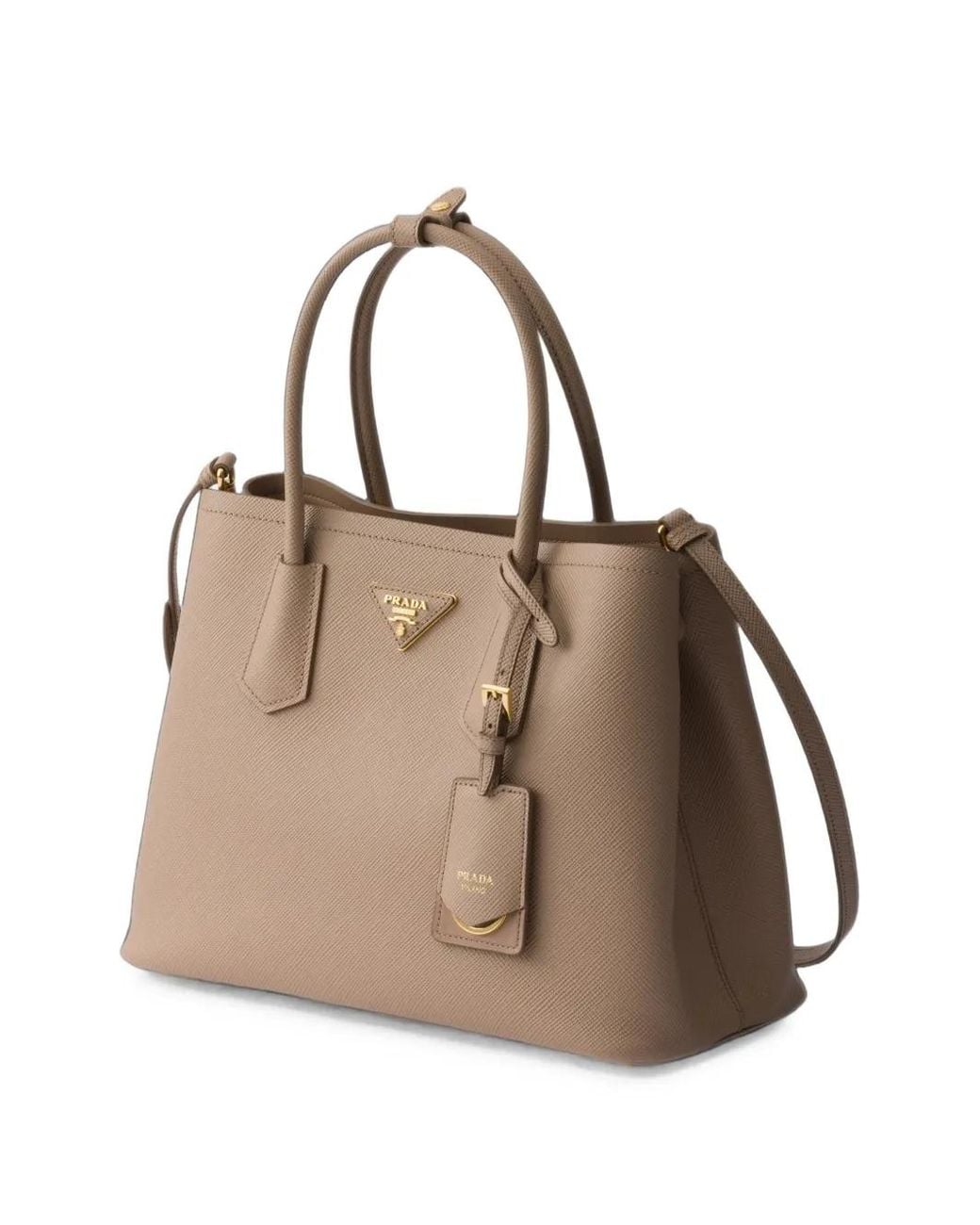 Borsa Double Media di Prada in Natural