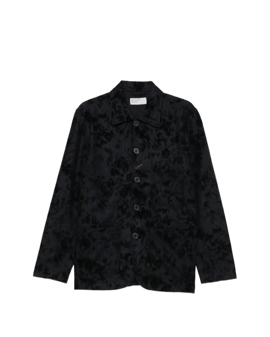 Universal Works Black Be Bop Jacquard-Patterned Button-Up Jacket for men