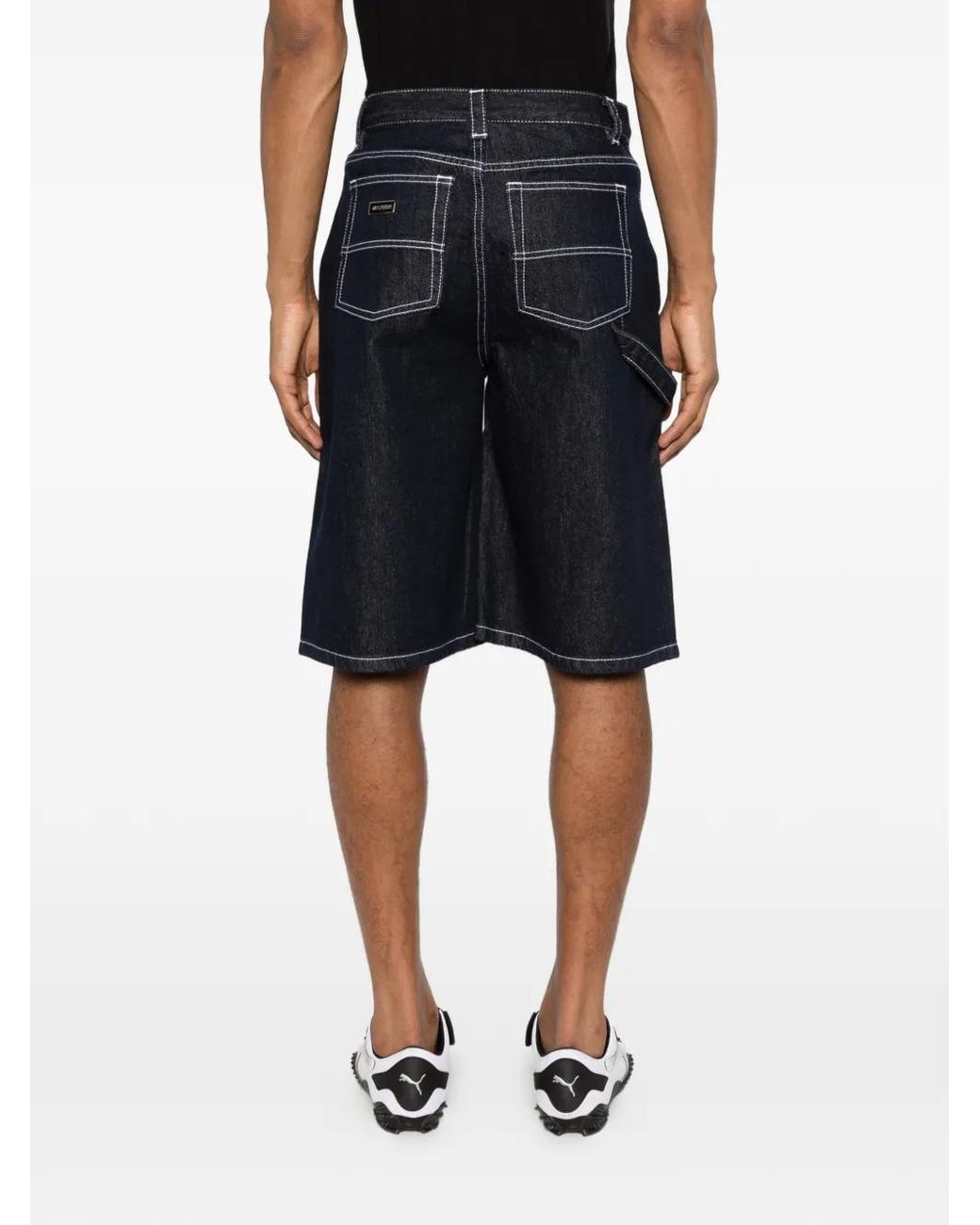 WRSTBHVR Blue Contrast-Stitch Denim Shorts