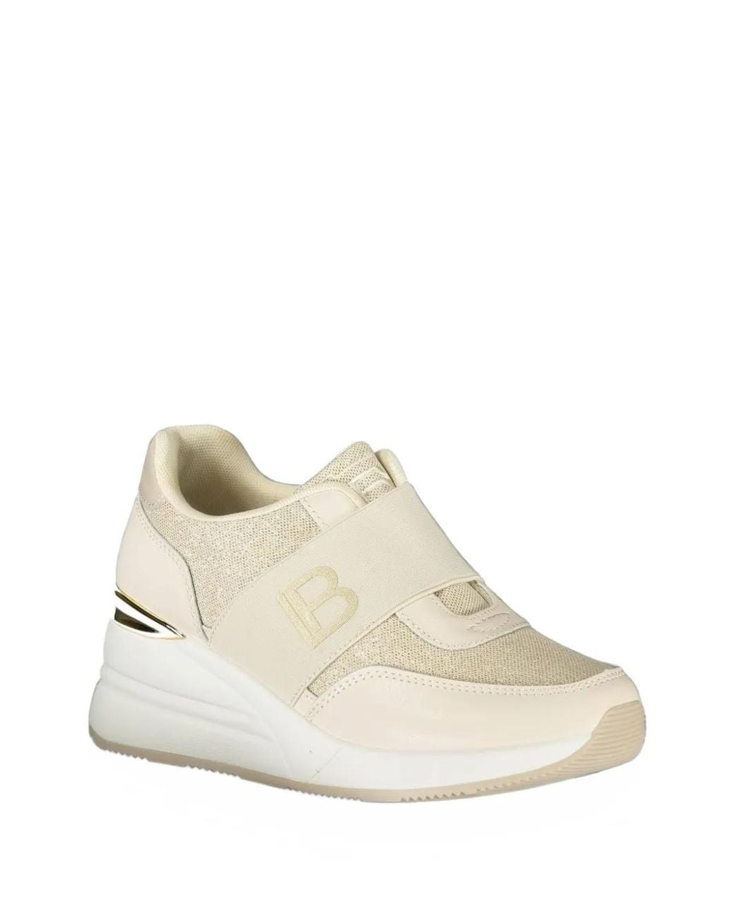Laura Biagiotti White Logo-Strap Sneakers