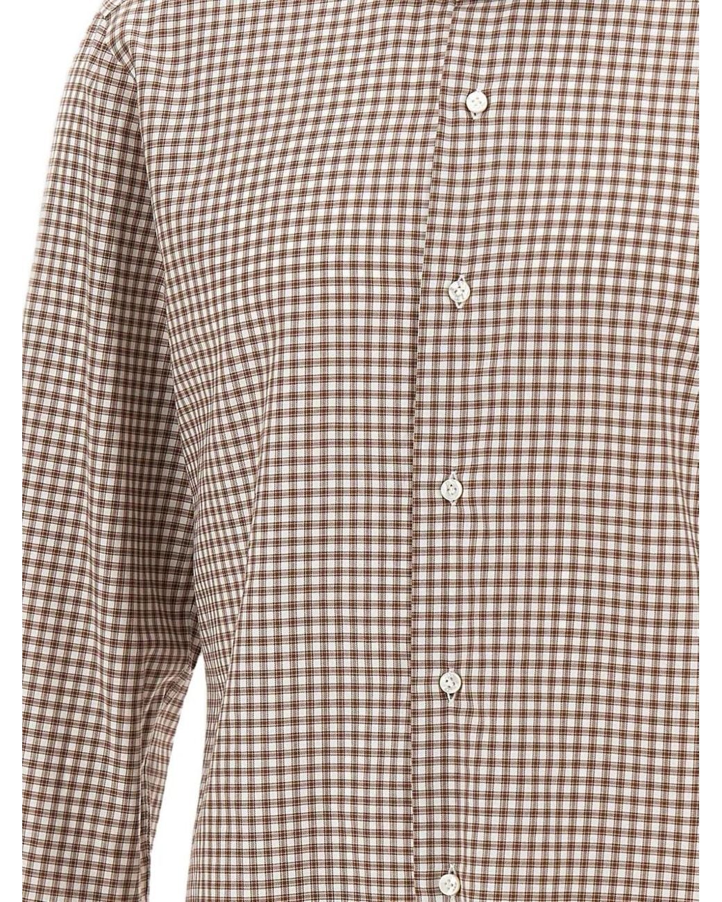 Barba Napoli Brown Checked Long-Sleeves Shirt for men