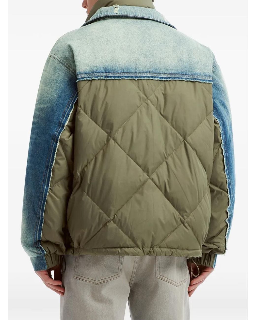 FIVE CM Blue Quilted-Panel Denim Jacket for men