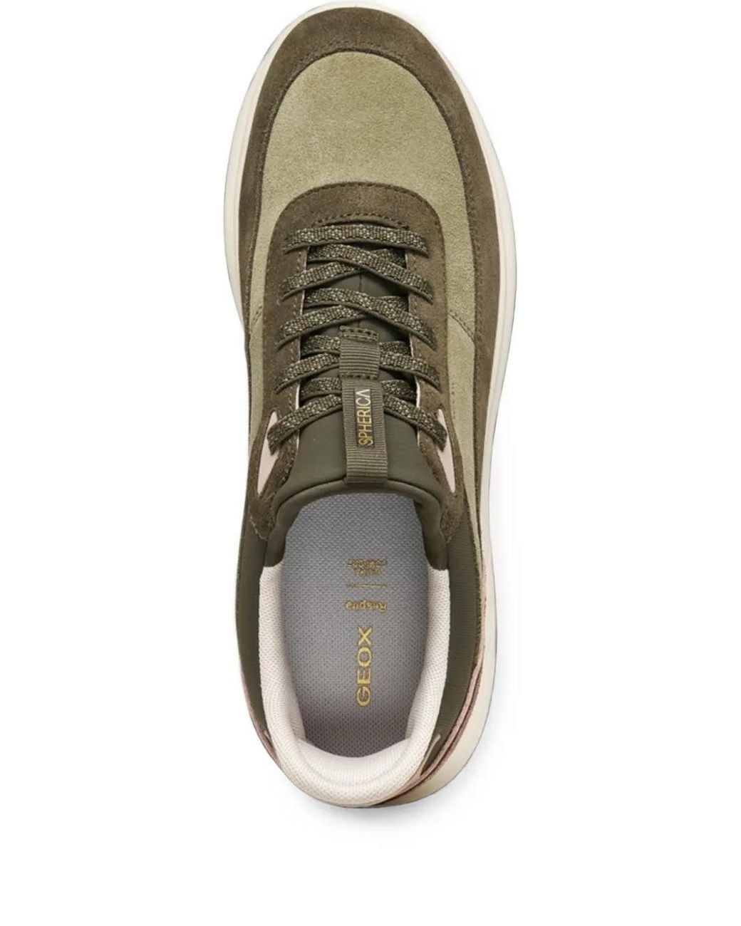 Geox Green Spherica Panelled Sneakers