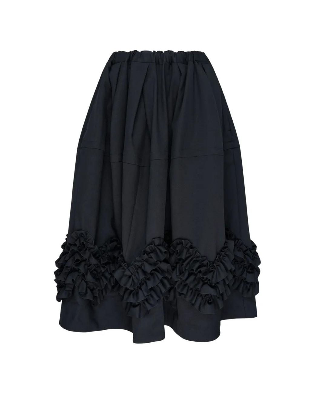 Comme des Garçons Blue Ruffled Tiered Maxi Skirt