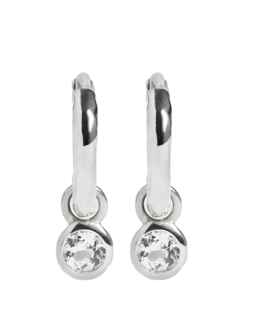 Monica Vinader White Topaz Huggie Earrings