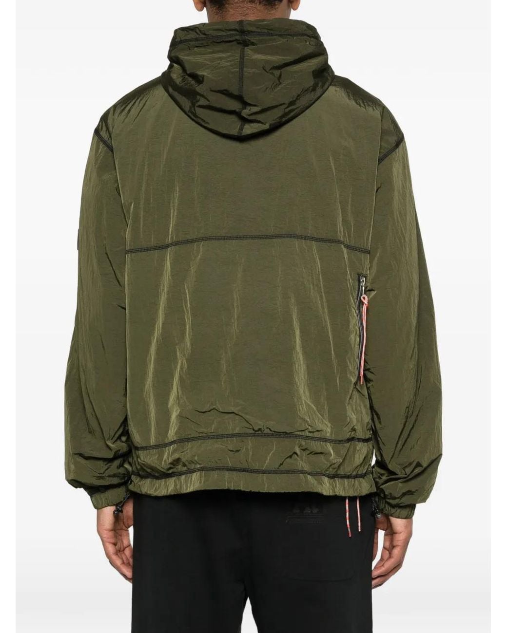 Aries Green Windcheater Hooded Jacket for men