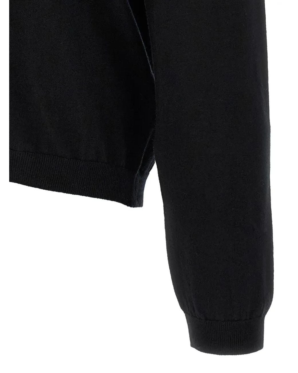 LARMERI STUDIO Black Touch Long-Sleeved Polo Shirt for men