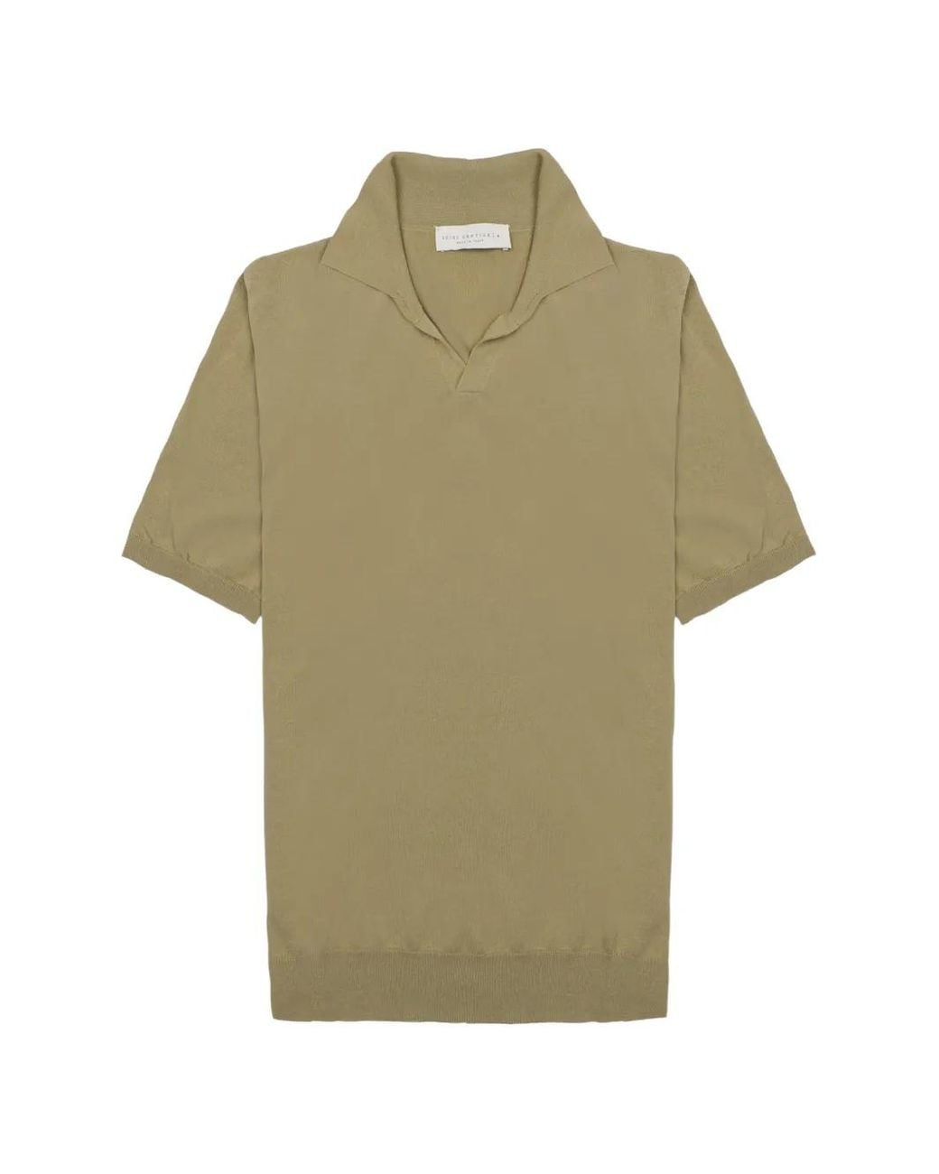 LUIGI GENTILE Green Fine-Knit Short-Sleeve T-Shirt for men