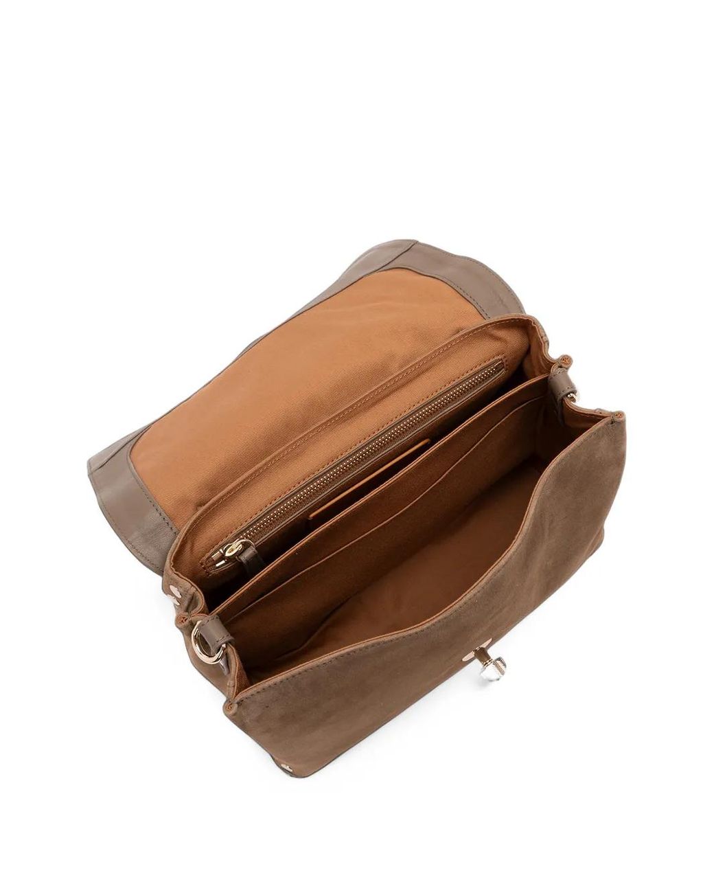 Zanellato Brown Small Postina Zashmere Stud-Embellished Leather Tote Bag